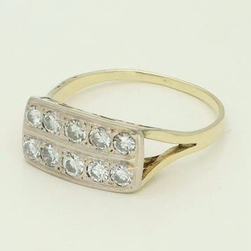 Bague - 14 carats Or jaune Diamant (Naturelle), Nieuw