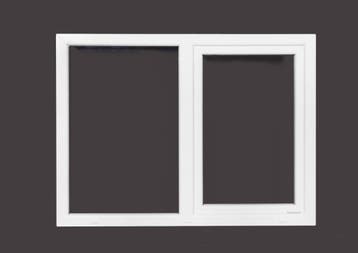PVC raam draaikiep-vast b150xh110 cm Wit, Ophalen of Verzenden, Gevelraam of Ruit