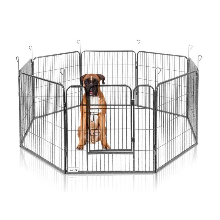 MaxxPet Hondenren Puppyren met 8 panelen - Staal - 78x78c..., Dieren en Toebehoren, Hondenbenches, Nieuw, Ophalen of Verzenden