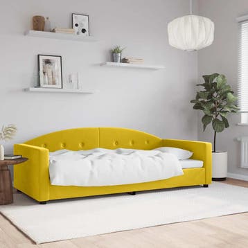 vidaXL Slaapbank 90x200 cm fluweel geel, Verzenden
