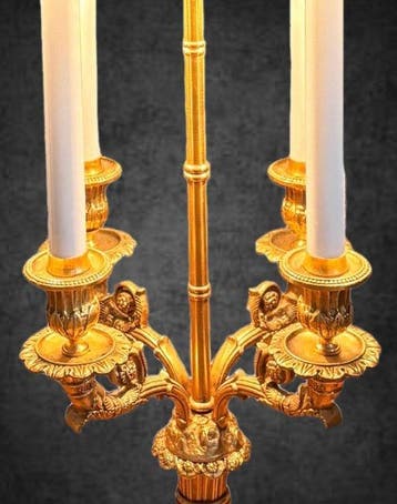 Lampe bouillotte - Bronze doré - Style Empire français, Nieuw