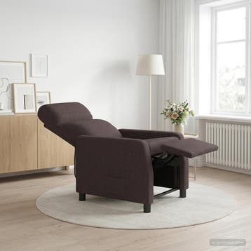 vidaXL Recliner Donkerbruin Stof, Huis en Inrichting, Fauteuils, Verzenden, Nieuw