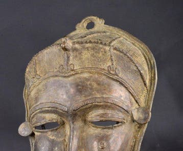 Kleine bronzen masker. - Baule - Ivoorkust