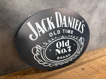 Prachtig whisky-embleem Jack Daniels - metalen plaquette -