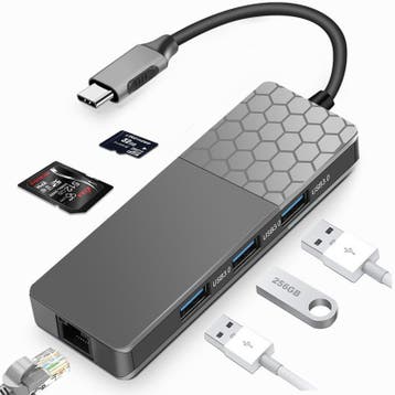 USB C adapter hub ethernet LAN USB 3.0 SD MicroSD *kwaliteit, Computers en Software, Pc speakers, Verzenden, Nieuw