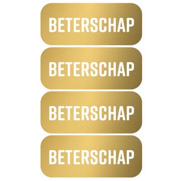 30x Sticker Beterschap - Goud - Wit - Sluitsticker -, Verzenden, Nieuw