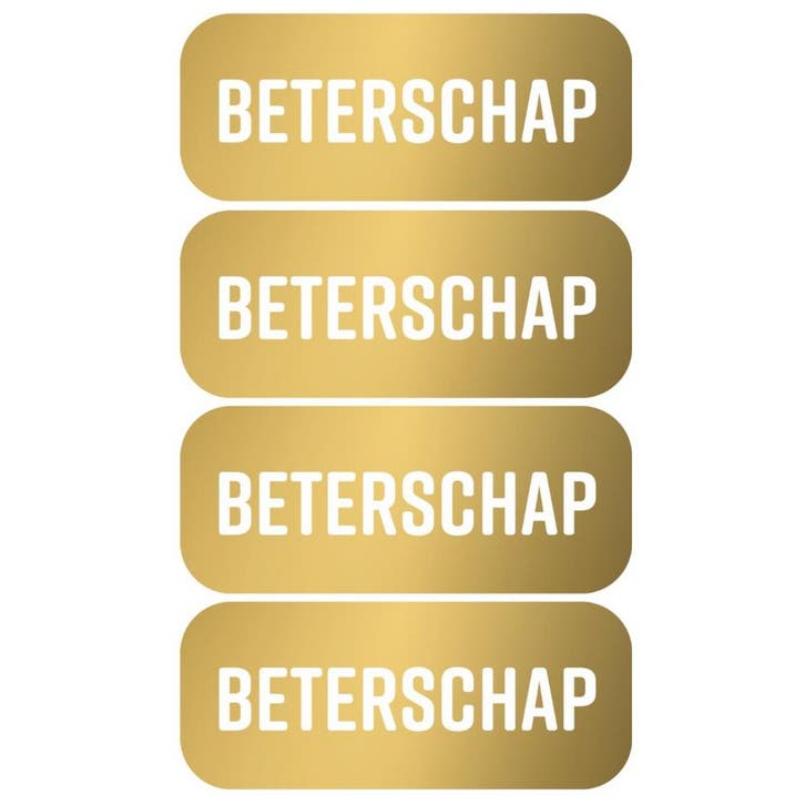 30x Sticker Beterschap - Goud - Wit - Sluitsticker -, Divers, Emballage cadeau, Envoi
