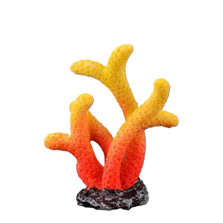 Kunstkoraal oranje geel OS-272 - aquarium decoratie, Dieren en Toebehoren, Vissen | Aquaria en Toebehoren, Sierelement, Nieuw