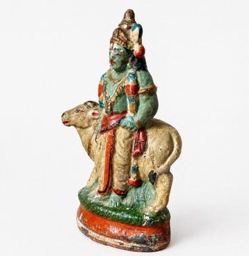 Antieke Krishna-figuur - Klei - India - Britse Raj