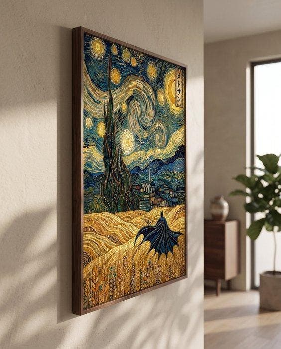 MEDSAN - Starry Klimt Batman () - UNIQUE WORK, Antiquités & Art, Art | Objets design