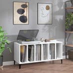 vidaXL Platenkast 100x38x48 cm bewerkt hout wit, Verzenden, Nieuw