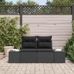 vidaXL Tuin Sofa met kussen Zwart 184 x 62 x 69 cm poly, Verzenden, Nieuw