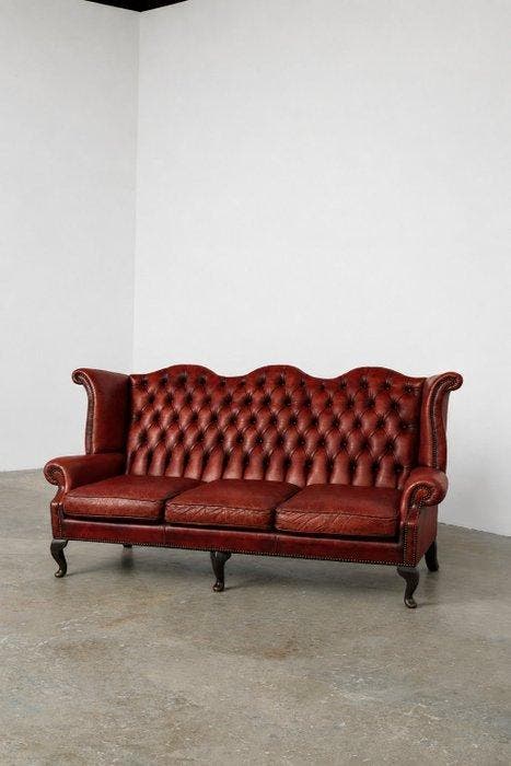 CHESTERFIELD QUEEN ANNE BRITISH - Sofa - Leder, Antiquités & Art, Curiosités & Brocante