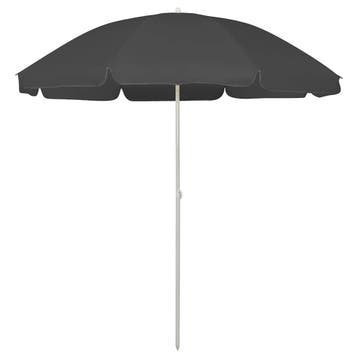 vidaXL Strandparasol 240 cm antracietkleurig, Tuin en Terras, Verzenden, Nieuw