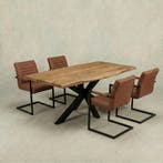 Acaciahouten Eettafel Rechthoek Edge 200x100 cm, Verzenden, Nieuw, Industriële meubels, Rechthoekig
