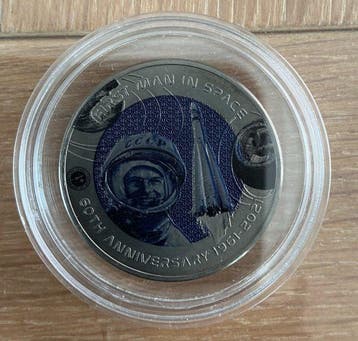 Ghana. 2 Cedis 2021, 60th Anniversary of First Man in Space, Postzegels en Munten