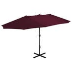 vidaXL Parasol met aluminium paal 460x270 cm bordeauxrood, Tuin en Terras, Verzenden, Nieuw