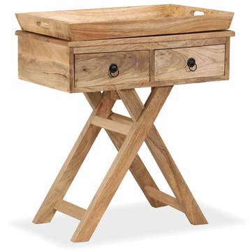 vidaXL Bijzettafel 65x40x76 cm massief mangohout, Verzenden