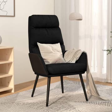 vidaXL Relaxstoel stof zwart, Verzenden, Nieuw