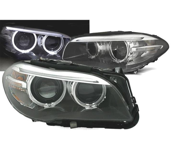 PHARES BMW F10 F11 10-13 XENON ANGEL EYES LED FOND NOIR, Auto-onderdelen, Verlichting, Verzenden