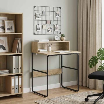 vidaXL Bureau met opslag Sonoma Eiken 60 x 50 x 91 cm, Verzenden, Nieuw