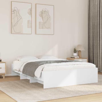 vidaXL Bedframe bewerkt hout wit 140x200 cm, Verzenden, Nieuw