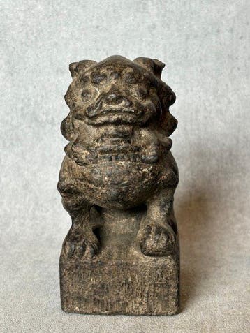 Paar foo dogs 3.2 kg - Granite (facetté) - Chine (Sans prix