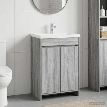 vidaXL Badkamer Onder Het Wastafel Kast Grijs Sonoma 56 x, Verzenden, Nieuw
