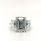 Bague - 14 carats Or blanc - 9.29ct. tw. Diamant (Cultivé en
