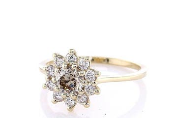 Zonder minimumprijs - Ring - 14 karaat Geel goud - 0.81ct.