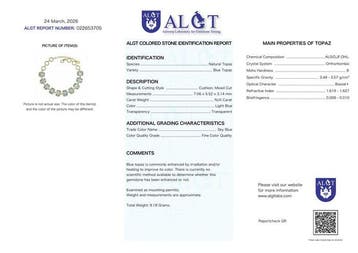 Sans prix de réserve - Bracelet Argent - Topaz - Certifié
