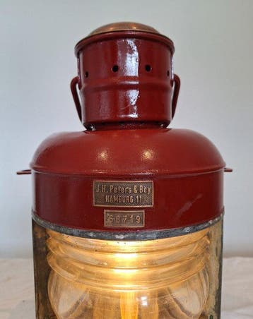 J.H. Peters & Bey - Hamburg Ships lamp, Navigation lamp -, Antiek en Kunst