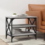 vidaXL Bijzettafel 55x38x45 cm bewerkt hout grijs sonoma, Verzenden