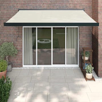 vidaXL Elektrische Zonneluifel 3,5 x 2,5 m Crèmekleurig 100%, Verzenden