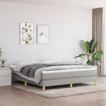 vidaXL Boxspring bed stof lichtgrijs 160x200 cm, Verzenden, Nieuw