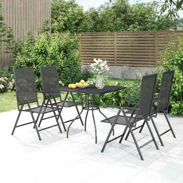 vidaXL 5-delige Tuinset staal antracietkleurig, Verzenden, Nieuw, Tuinset