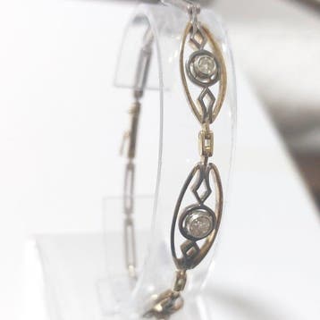 Armband - 18 karaat Geel goud, Zilver - 0.40ct. tw. Diamant