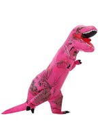KIMU® Opblaas Kostuum T-Rex Roze Opblaasbaar Pak Dinopak Mas, Ophalen of Verzenden, Nieuw