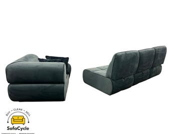 3-zit blauw in fluweel met hoekelement, modulair – overstock, Huis en Inrichting, Verzenden, Nieuw