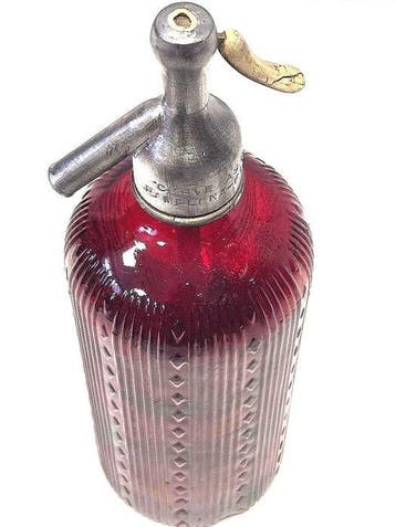 Bouteille - Siphon rouge art déco