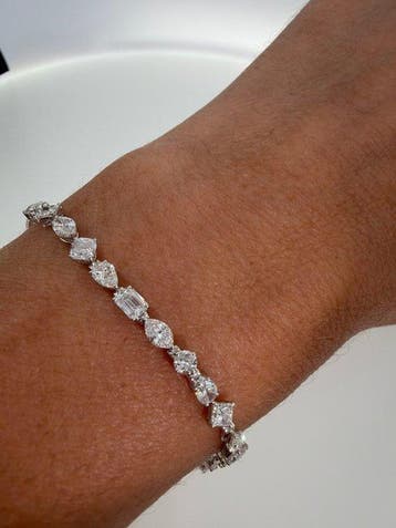 Zonder minimumprijs - Armband - 14 karaat Witgoud - 5.86ct., Nieuw