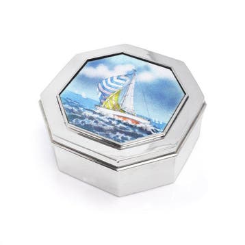 Karl Schroth - Octagonal Silver Box with Daniel Sigal Enamel