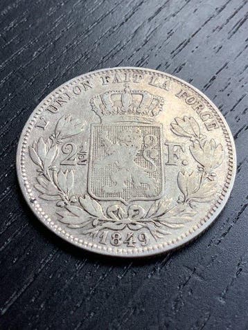 België. Leopold I. 2 1/2 Francs 1849 (Zonder minimumprijs)