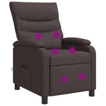 vidaXL Massage Relaxstoel Donkerbruin Stof, Verzenden, Nieuw