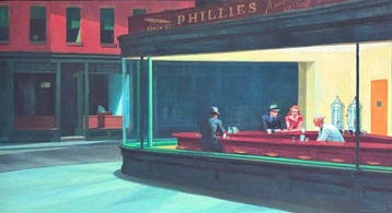 Edward Hopper - “Nighthawks, 1942”. Gesigneerd in de plaat.