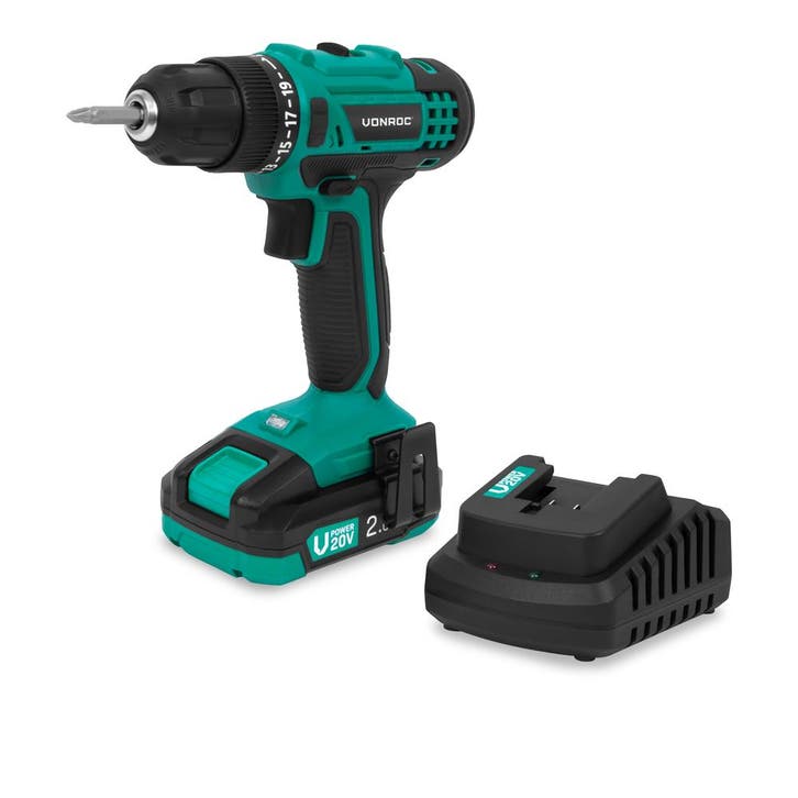 Accuboormachine 20V | Incl. 2.0Ah Accu en snellader, Doe-het-zelf en Bouw, Gereedschap | Boormachines, Nieuw, Verzenden