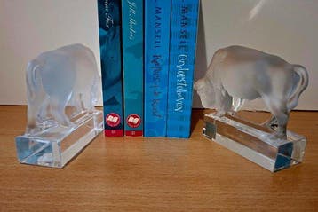 Lalique - René Lalique - Serre-livres (2) - Cristal - Bizon