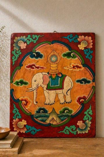 Onbekende kunstenaar - Pannello in legno dipinto a mano –, Antiquités & Art, Art | Art non-occidental