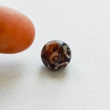 Oud-Birmese, Pyu-staten Geëtst agat XS kralen-talisman met 8
