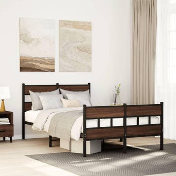 vidaXL Bedframe met hoofdbord en voetbord zonder matras, Verzenden